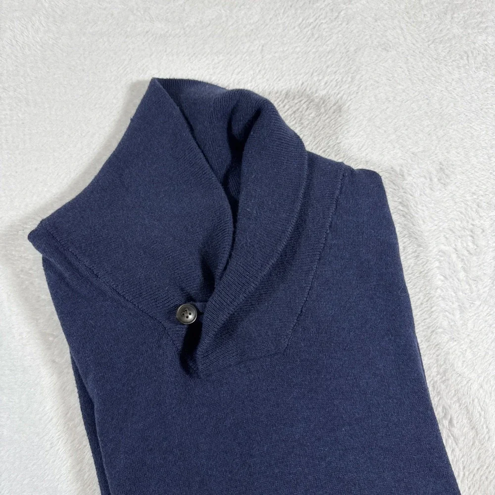 Washable Cashmere‎ Blend Stitch Fix Hawker Rye Blue Long Sleeve Button Neck S